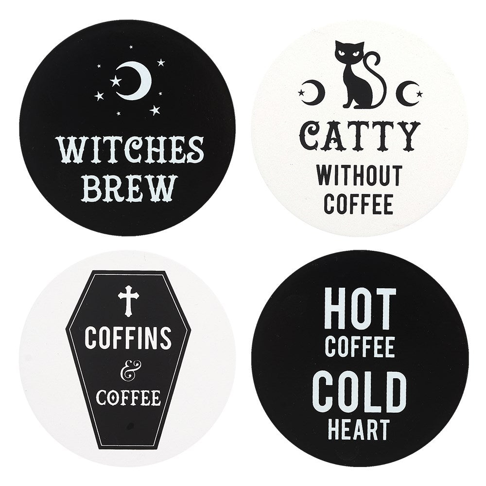 Black Magic Round Gothic Coasters