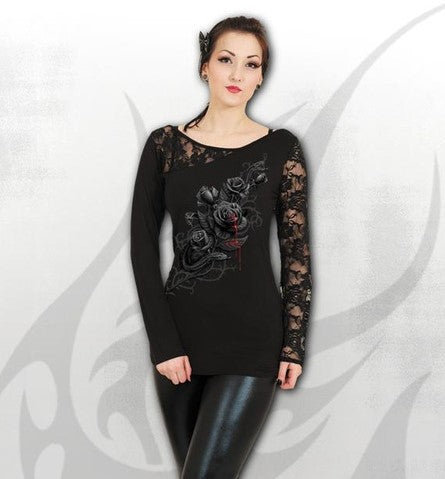 Fatal Attraction - Long Sleeve Lace Top (Spiral)