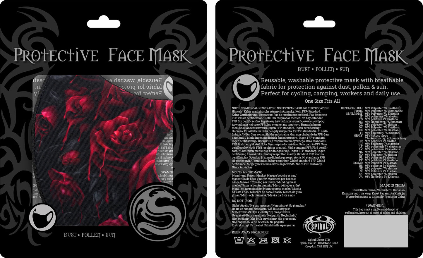 Blood Rose Face Mask (Spiral)