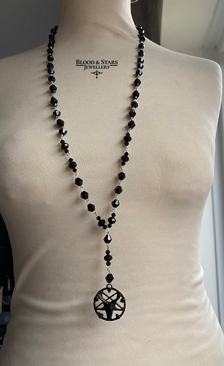 Baphomet Beaded Rosary Necklace