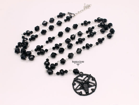 Baphomet Beaded Rosary Necklace