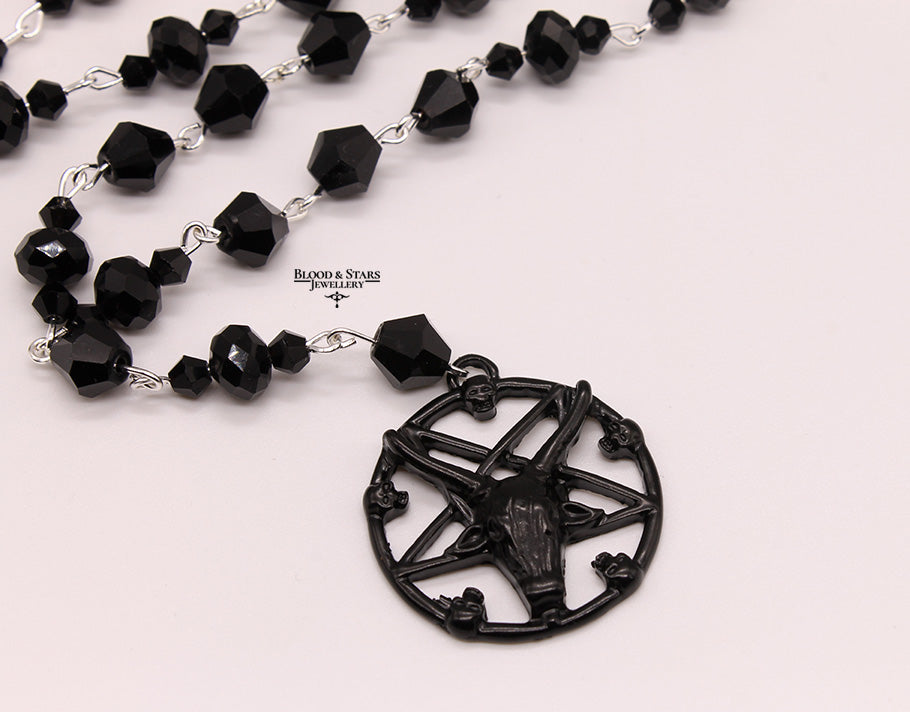 Baphomet Beaded Rosary Necklace
