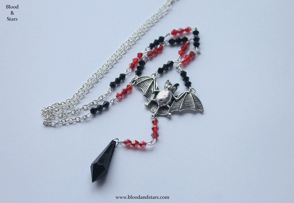 Vampire Bat Rosary Necklace
