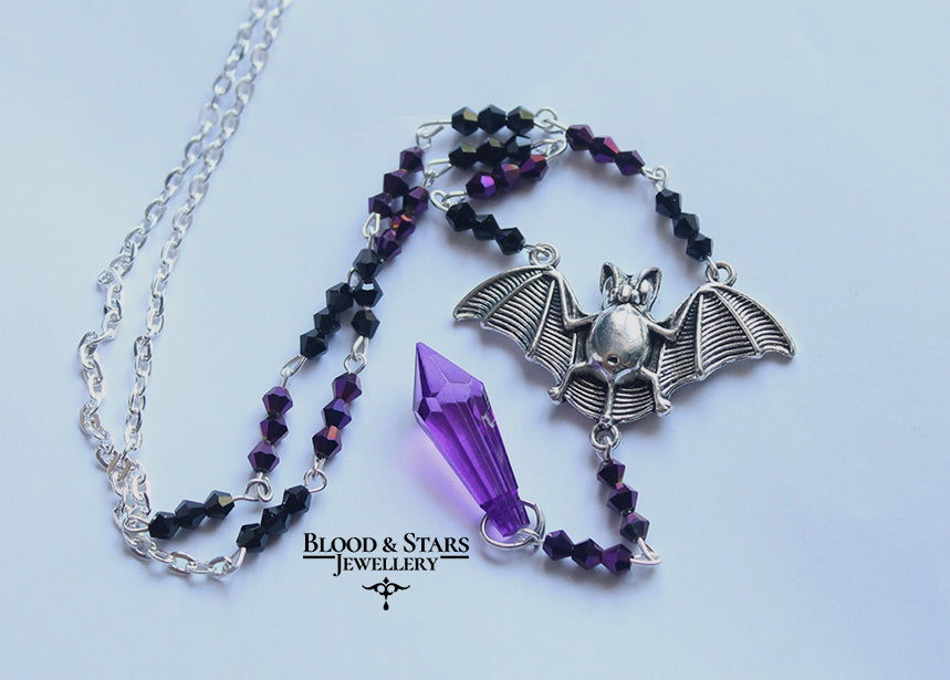 Vampire Bat Rosary Necklace