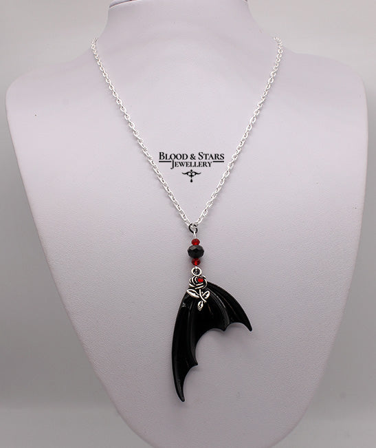 Vampire Bat Wing Gothic Rose Necklace
