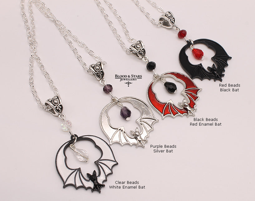 Round Bat Pendant Necklace