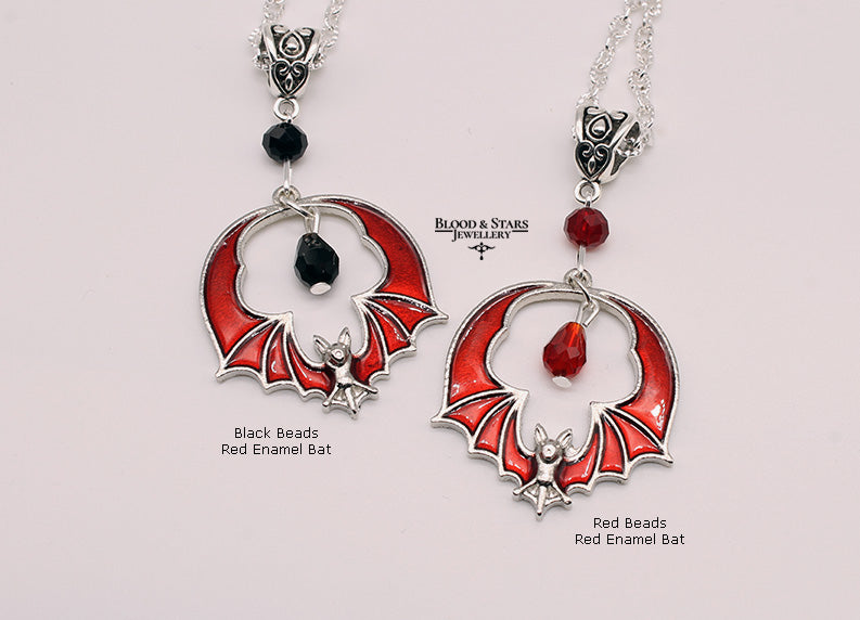 Round Bat Pendant Necklace