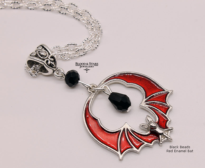 Round Bat Pendant Necklace