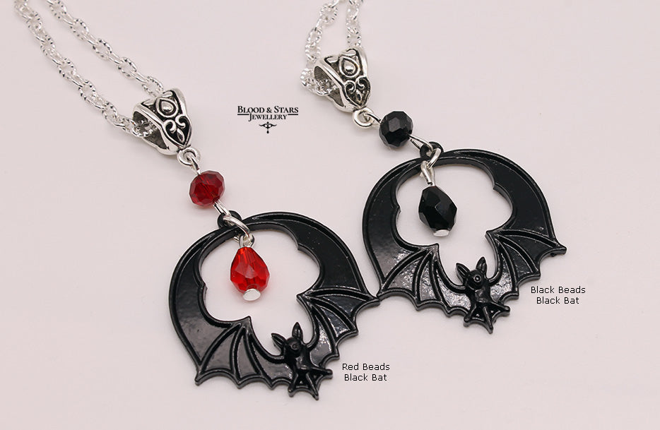 Round Bat Pendant Necklace