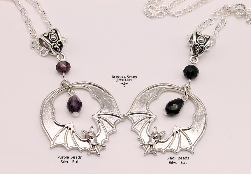 Round Bat Pendant Necklace