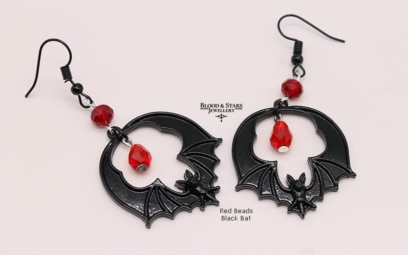 Round Bat Earrings
