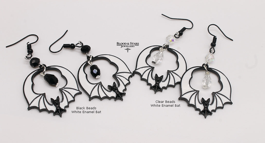 Round Bat Earrings