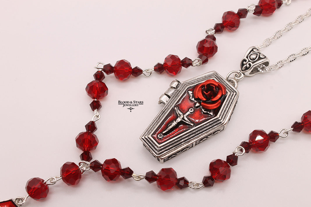 Rose Coffin Beaded Two Layered Necklace