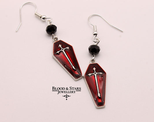 Coffin Cross Earrings