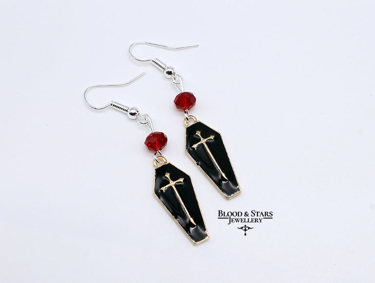 Coffin Cross Earrings