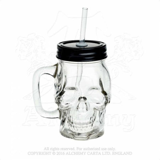 Glass Skull Drinking Jar AGJ1