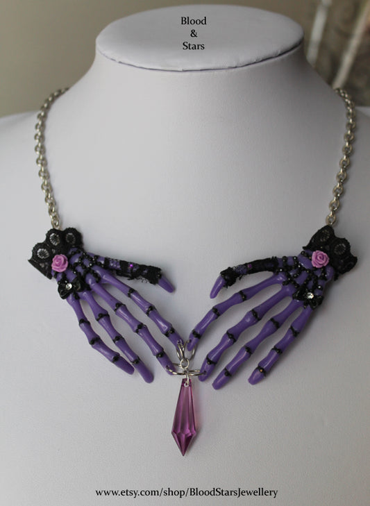 Skeleton Hand Necklace