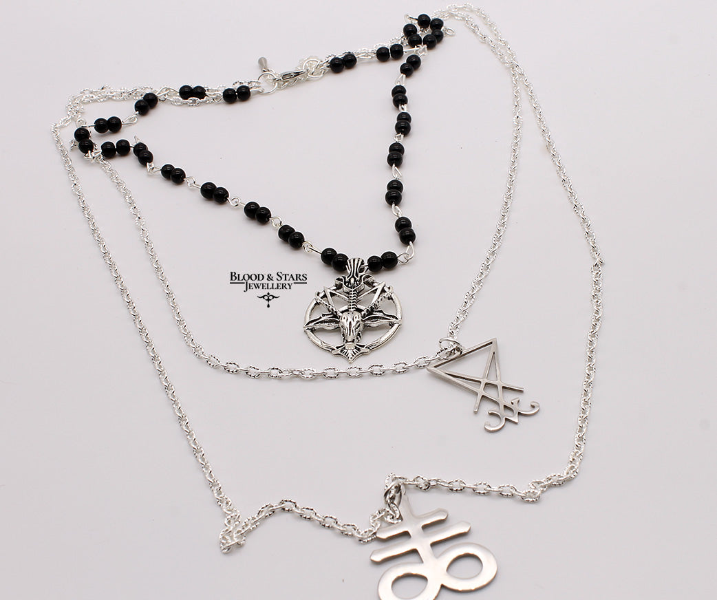 Baphomet Occult Layered Necklace