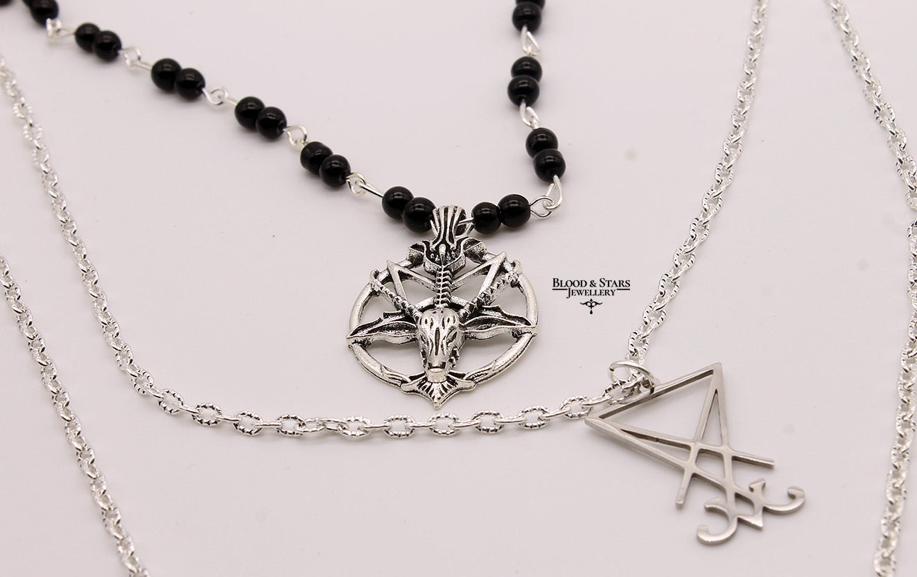 Baphomet Occult Layered Necklace