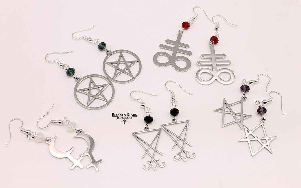 Satanic Sigil Occult Earrings