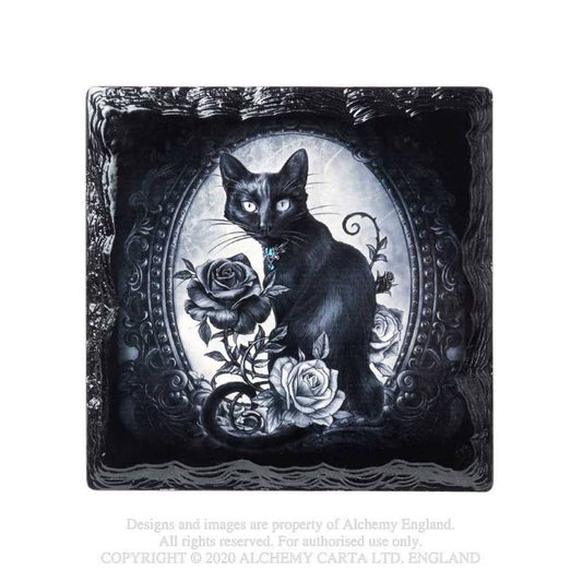 Paracelsus' - Cat Roses Square Ceramic Coaster