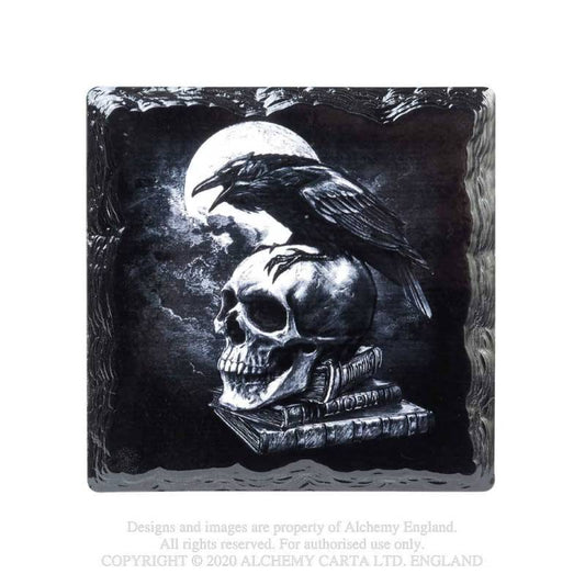 Poe's Raven Square Ceramic Coaster