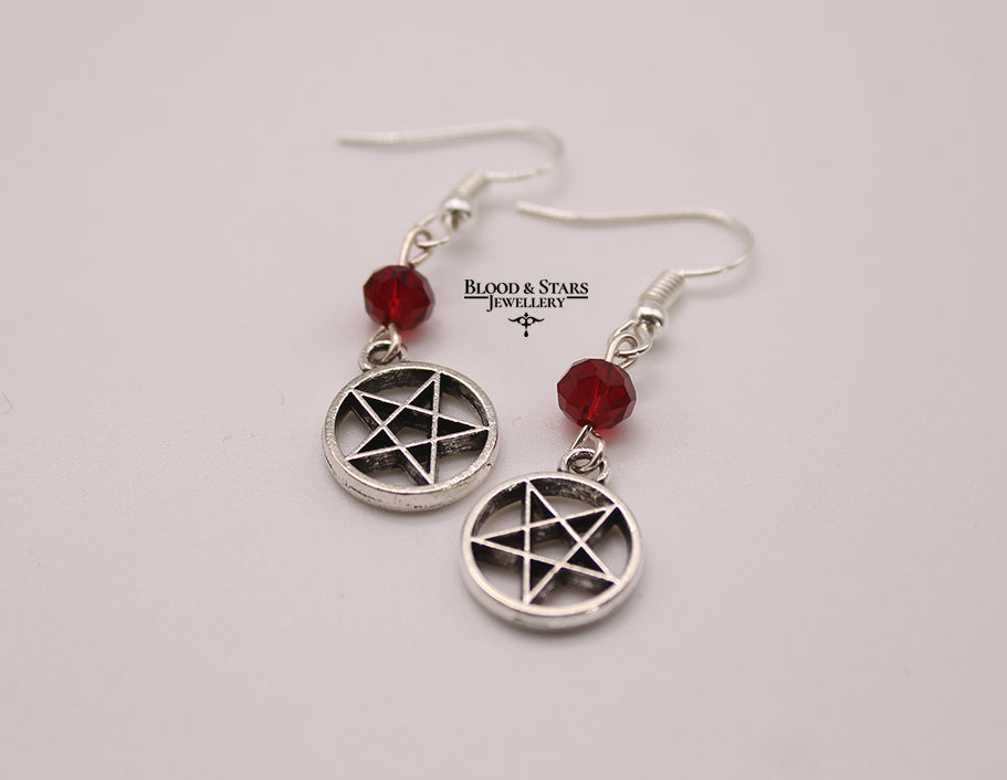 Reverse Pentagram Occult Earrings