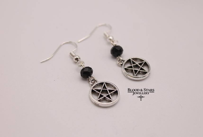 Reverse Pentagram Occult Earrings