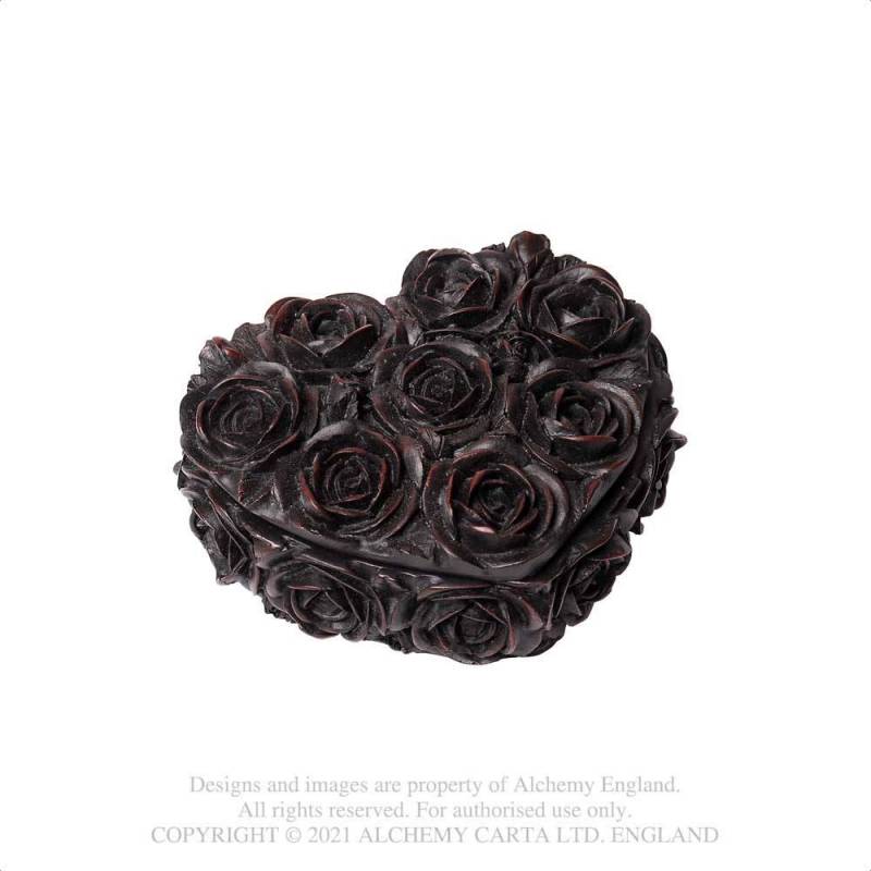 Black Rose Heart Trinket Box SA18