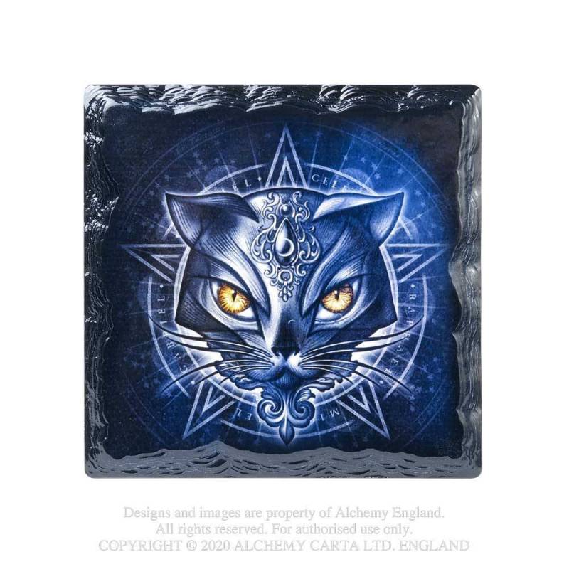 Sacred Cat Square Ceramic Coaster