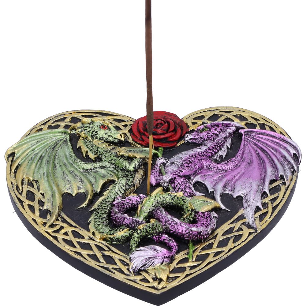 Dragon Love Heart Incense Burner 14cm