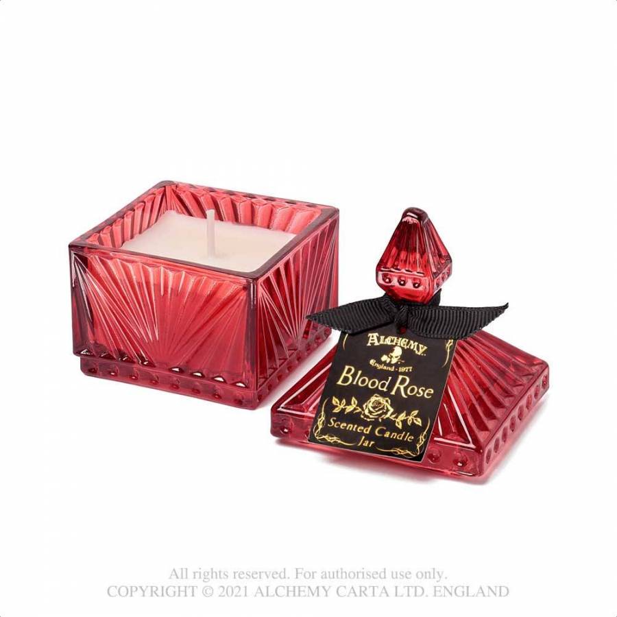 Black Rose Vintage Red Square Candle Jar SCJ8