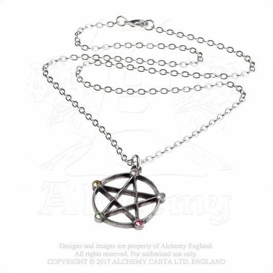 Wiccan Elemental Pentacle Necklace P786