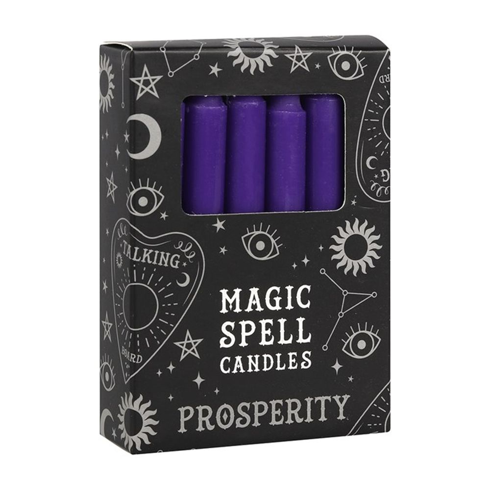 Set of 12 Purple 'Prosperity' Spell Candles