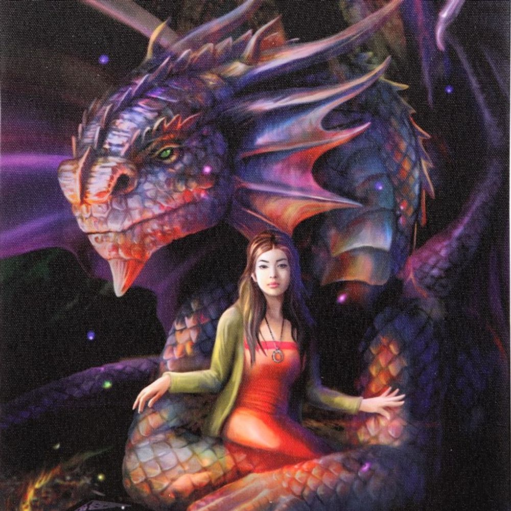 19x25cm Spirit Dragon Canvas Plaque by Anne Stokes