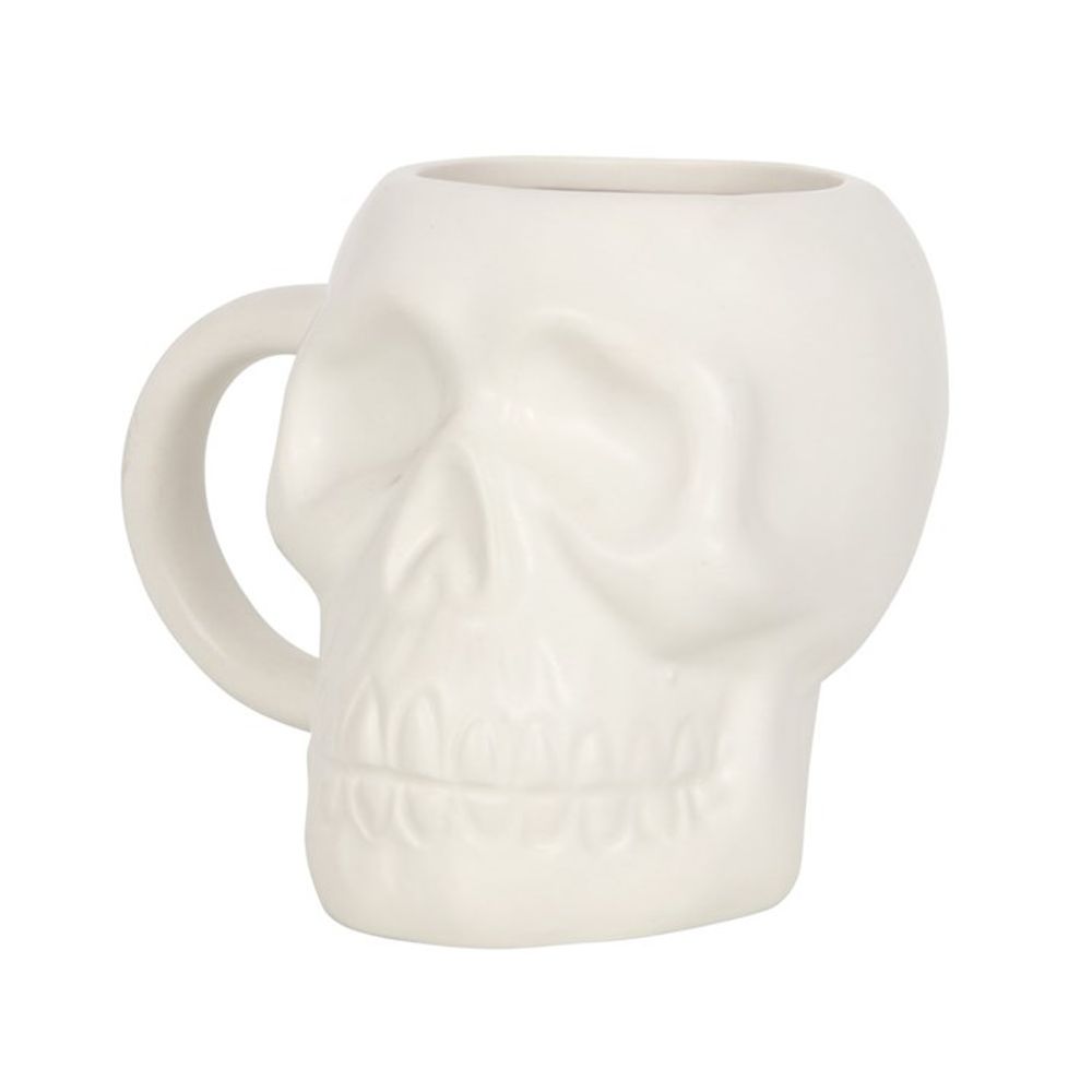 Matte White Skull Mug